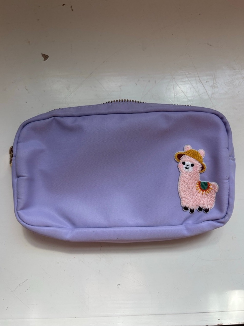 💛2 for $15! Lavender Cosmetic Pouch with Llama Patch